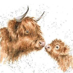 Wrendale Card - 'Gentle One' - Highland Cow and Calf (WRE-CS156)