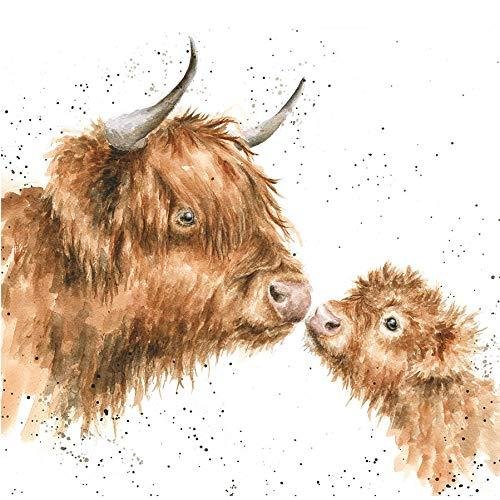 Wrendale Card - 'Gentle One' - Highland Cow and Calf (WRE-CS156)